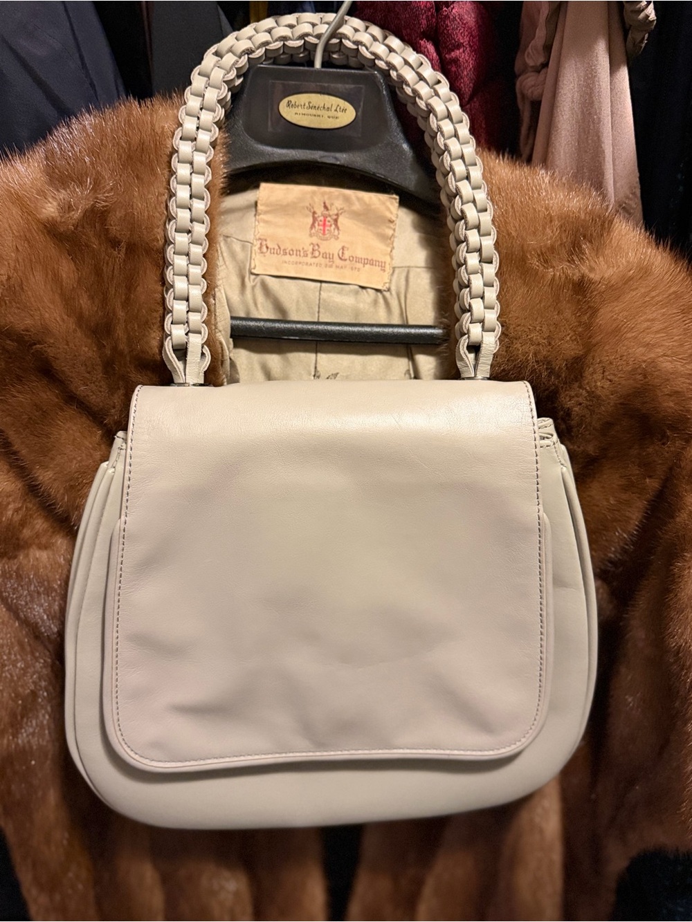 & Other Stories Cream Braided-Handle Shoulder Bag
